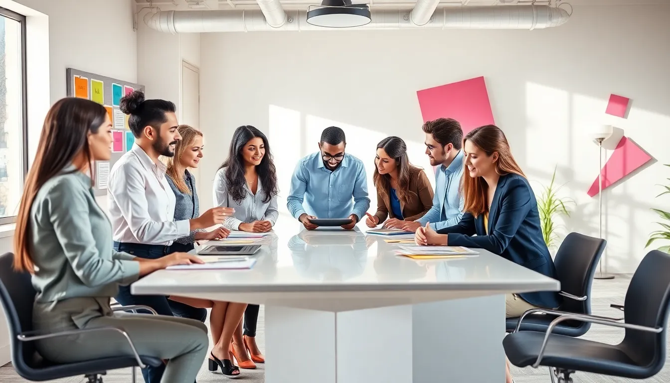 event planners collaborating in a modern office to create budget-friendly celebrations.